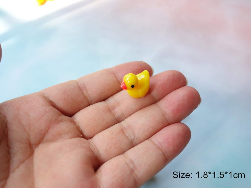 HAMIYELL Pack of 36 Tiny Ducks Little Plastic Duck Mini Resin Ducks for Garden Decorations, Dollhouse Miniatures, Crafts Ornaments(Yellow) - Image 2